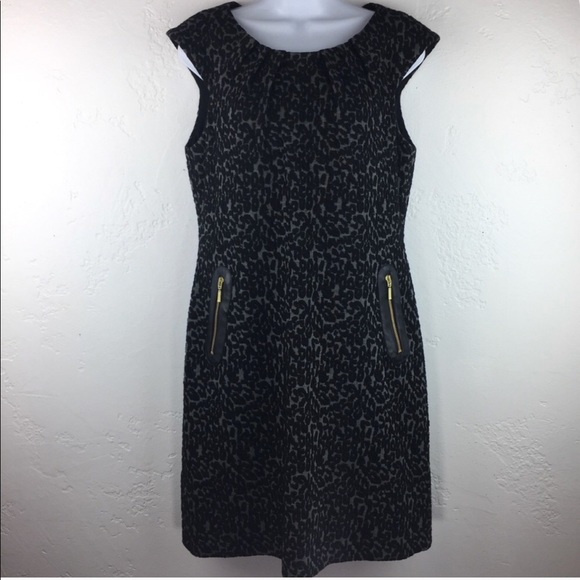 Eliza J Dresses & Skirts - Eliza J gray black leopard print leather dress 20W